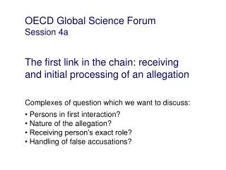 OECD Global Science Forum Session 4a