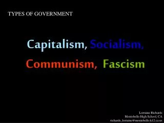 Capitalism, Socialism, Communism, , Fascism