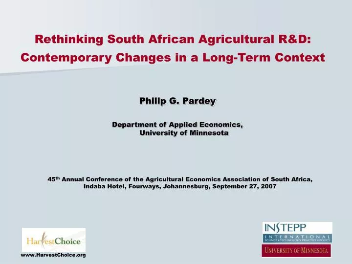 rethinking south african agricultural r d contemporary changes in a long term context