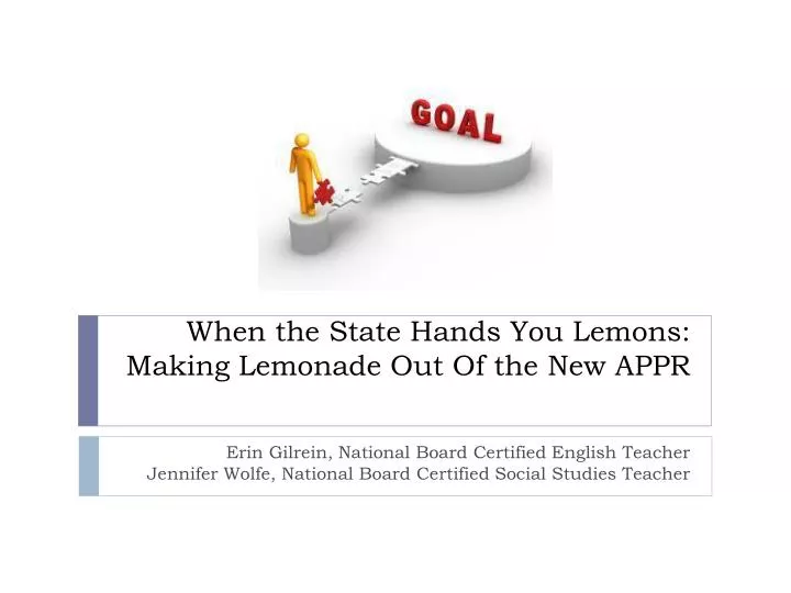 when the state hands you lemons making lemonade out of the new appr