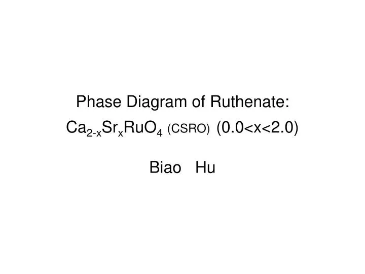 phase diagram of ruthenate ca 2 x sr x ruo 4 csro 0 0 x 2 0 biao hu