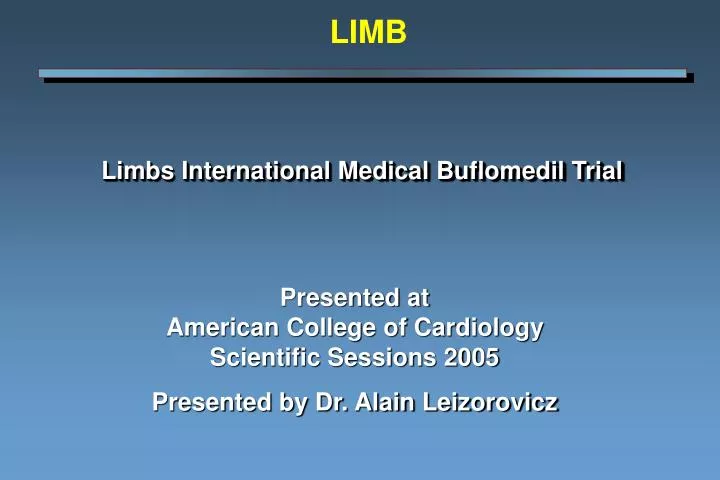 limbs international medical buflomedil trial