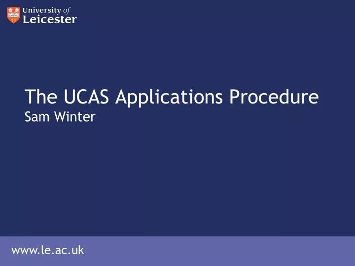 the ucas applications procedure sam winter