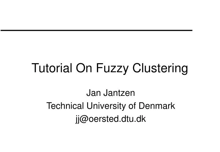 tutorial on fuzzy clustering