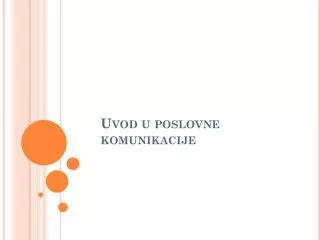 uvod u poslovne komunikacije