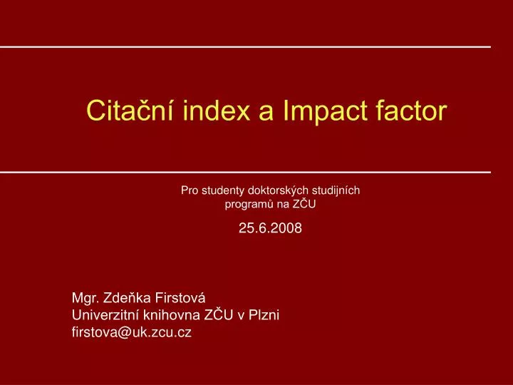 cita n index a impact factor