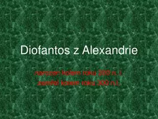 diofantos z alexandrie