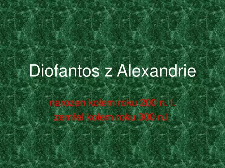diofantos z alexandrie