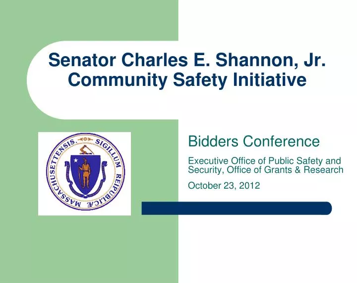 senator charles e shannon jr community safety initiative