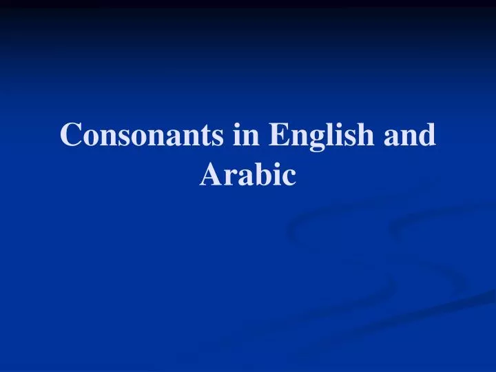 consonants in english and arabic
