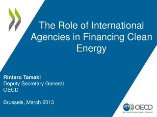 Rintaro Tamaki Deputy Secretary General OECD Brussels, March 2013