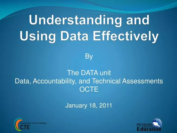 understanding and using data effectively