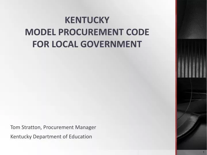kentucky model procurement code for local government