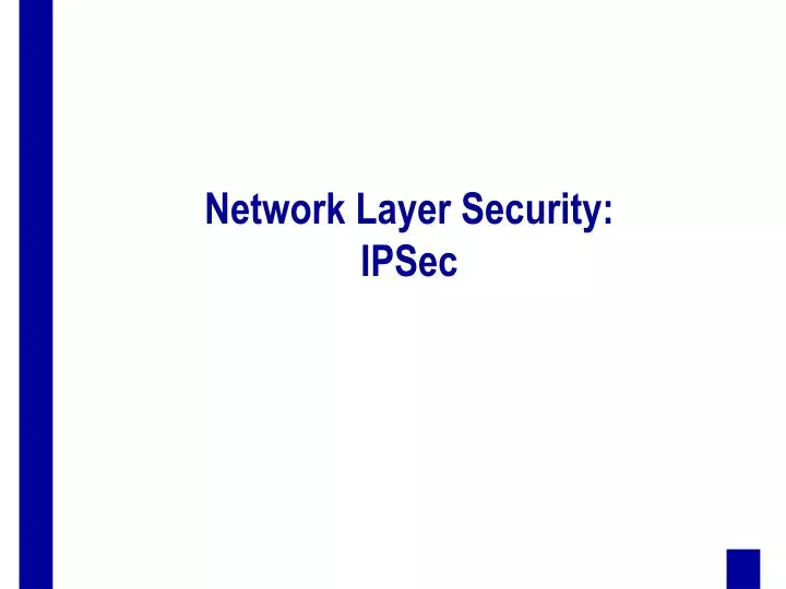 network layer security ipsec