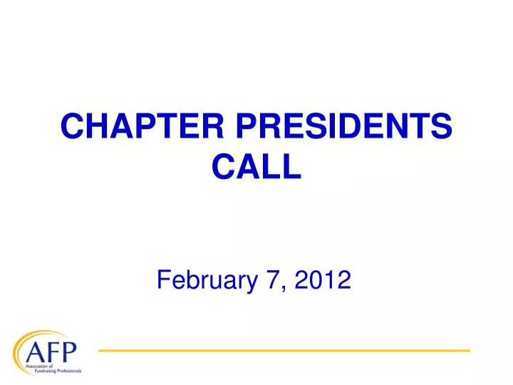 chapter presidents call