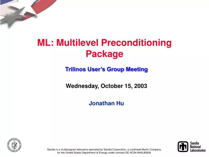 ml multilevel preconditioning package