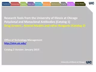 Research Tools from the University of Illinois at Chicago
