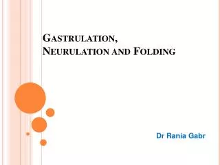 Gastrulation, Neurulation and Folding