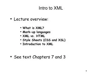 Intro to XML