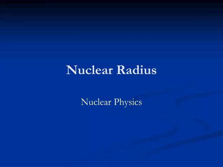 nuclear radius