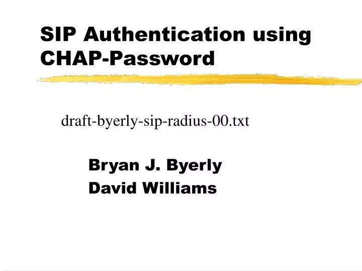 sip authentication using chap password