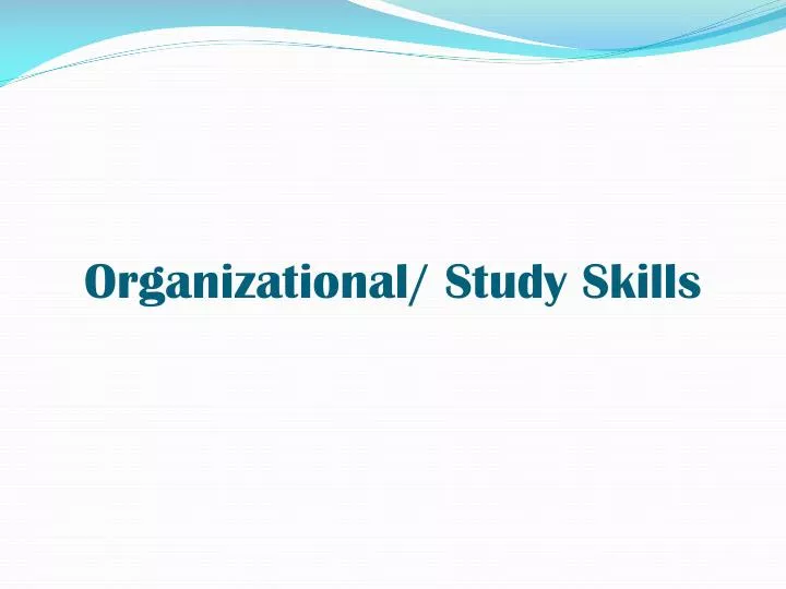 organizational study skills