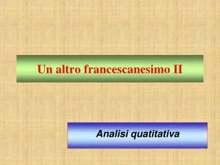 un altro francescanesimo ii