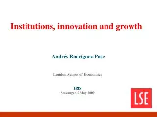 Institutions, innovation and growth