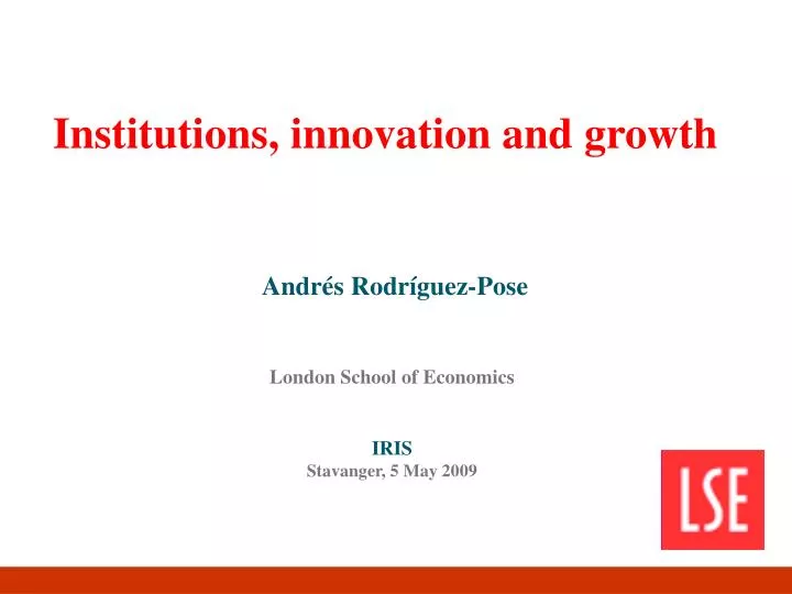 institutions innovation and growth