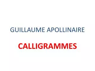 guillaume apollinaire