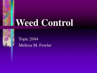 Weed Control