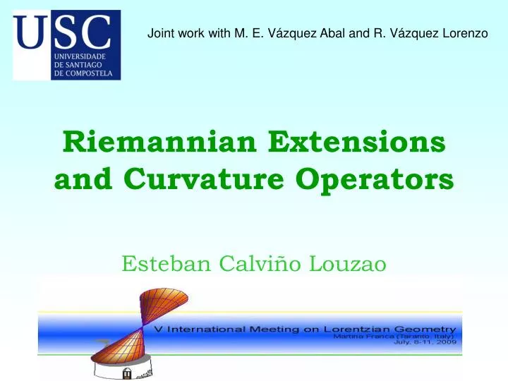 riemannian extensions and curvature operators