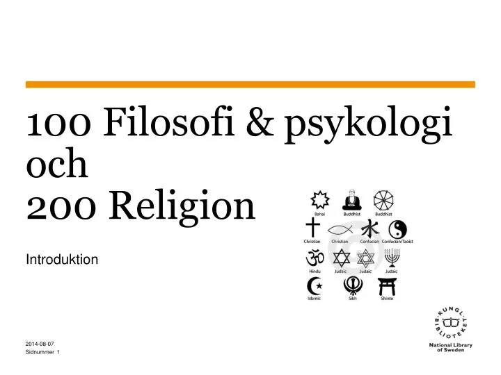 100 filosofi psykologi och 200 religion