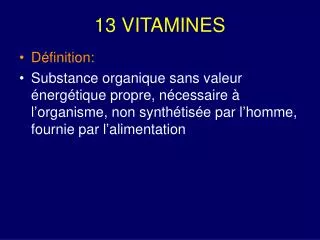 13 vitamines