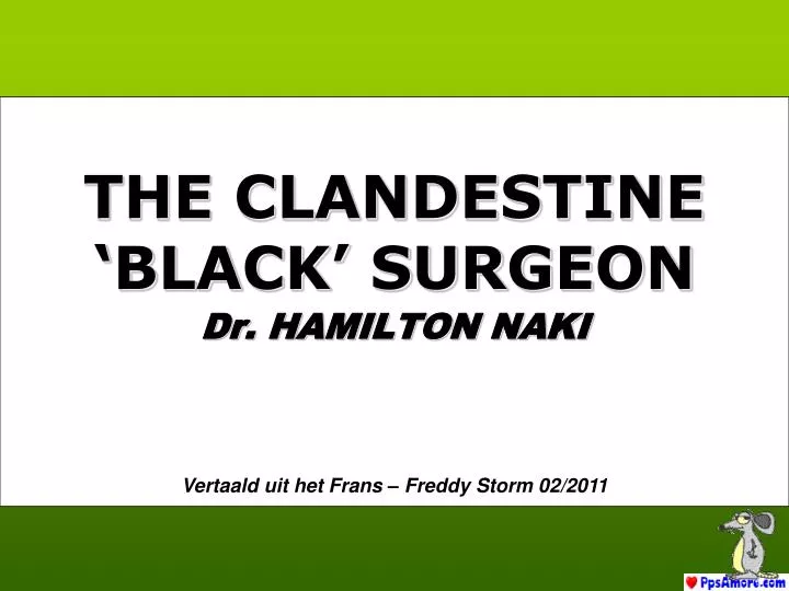 the clandestine black surgeon