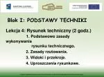 Blok I: PODSTAWY TECHNIKI