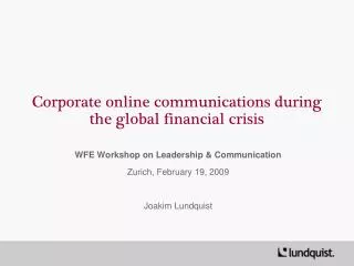 Corporate online communications during the global financial crisis