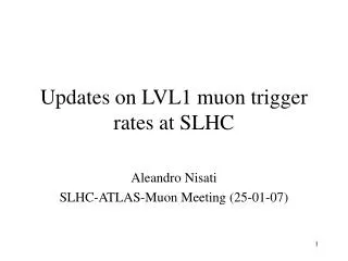 Updates on LVL1 muon trigger rates at SLHC