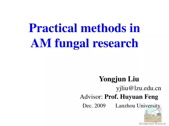 practical methods in am fungal research