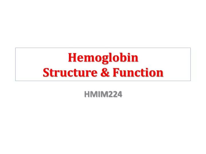 hemoglobin structure function