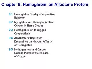 Chapter 9: Hemoglobin, an Allosteric Protein