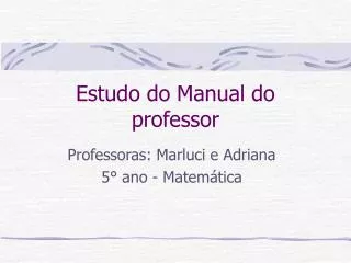 estudo do manual do professor