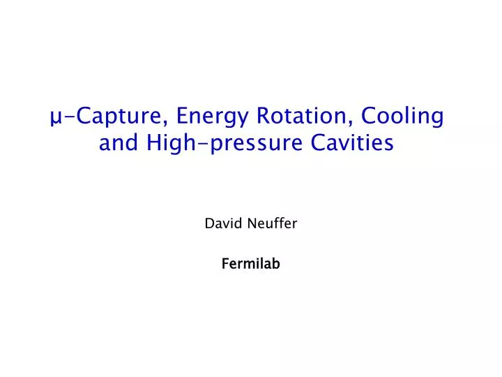 capture energy rotation cooling and high pressure cavities