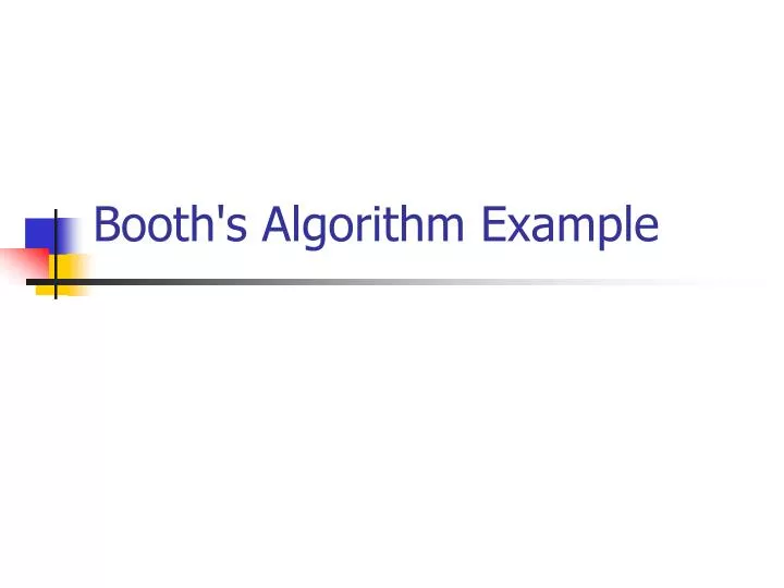 booth s algorithm example