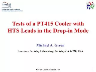 Tests of a PT415 Cooler with HTS Leads in the Drop-in Mode