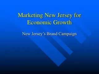 Marketing New Jersey for Economic Growth