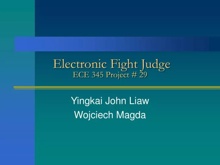 electronic fight judge ece 345 project 29