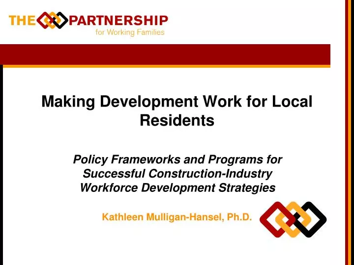 making development work for local residents