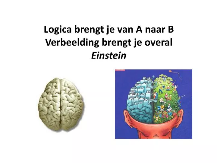 logica brengt je van a naar b verbeelding brengt je overal einstein