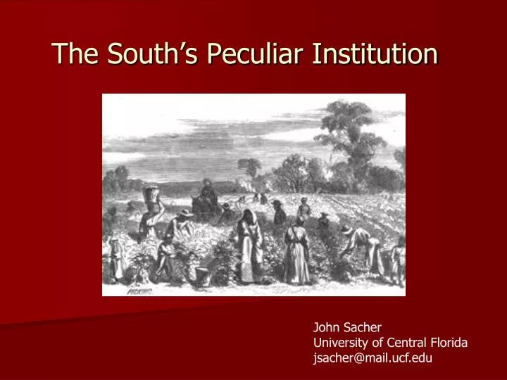 the south s peculiar institution